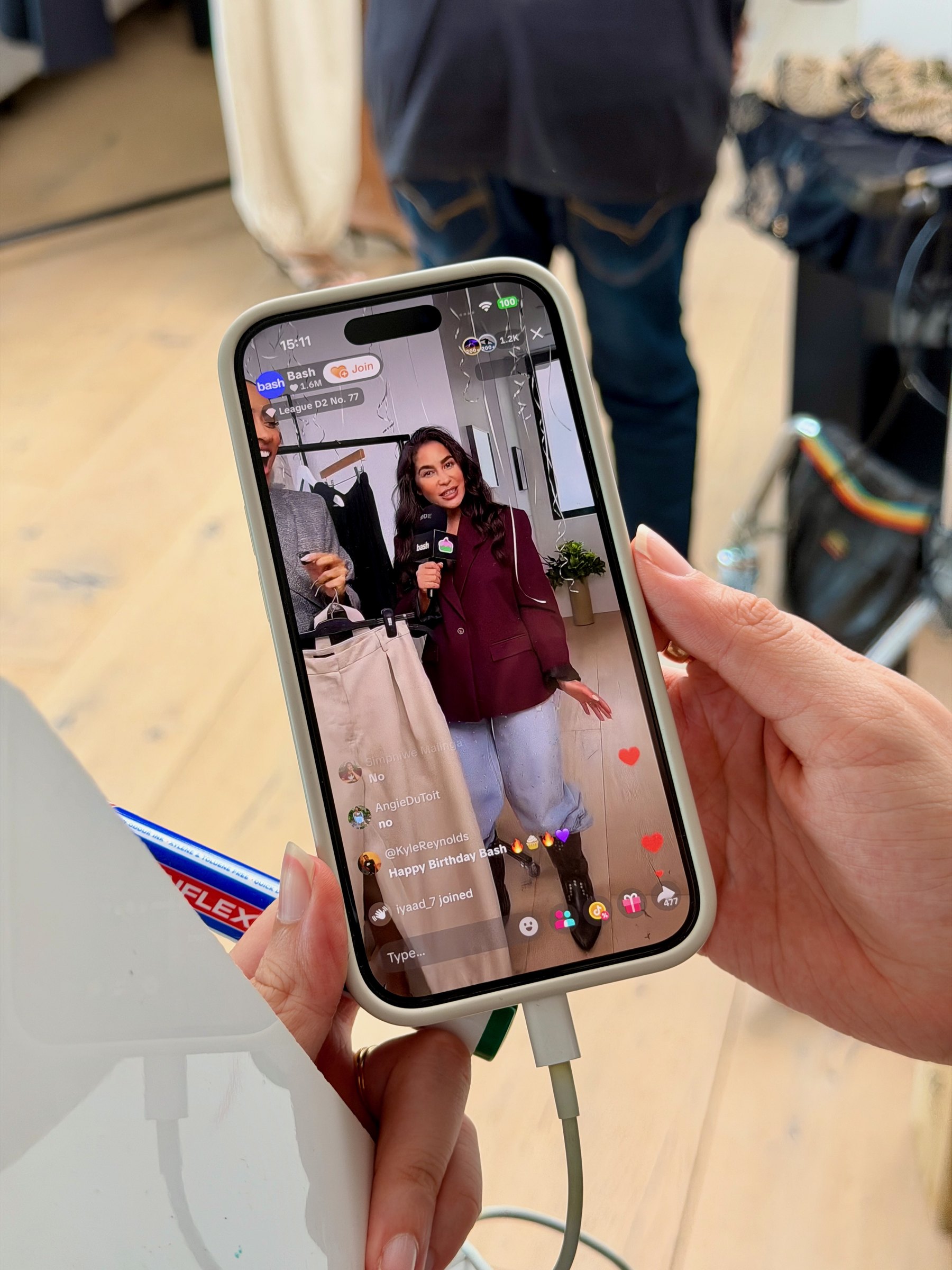Checking the live stream on the phone