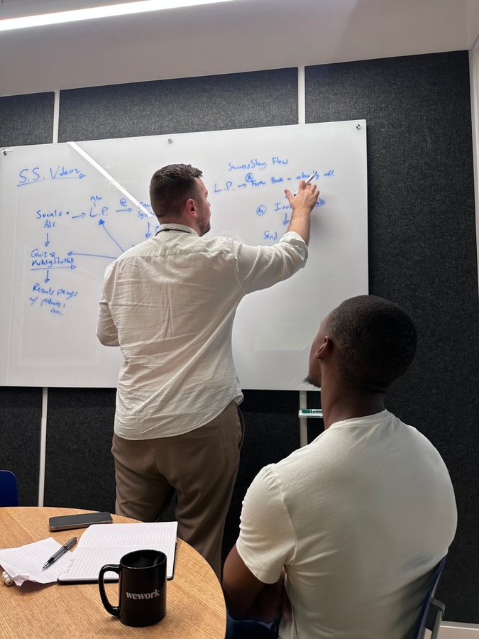 Mapping the success story flow on the whiteboard